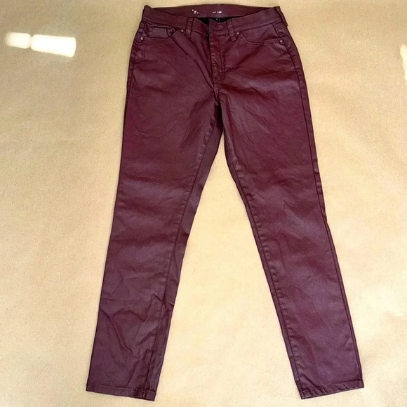 a.n.a. Oxblood Laminated Skinny Jeans - Picture 1 of 10